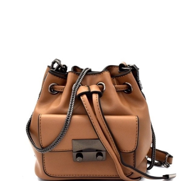 Mini Bucket Vegan Leather Shoulder Bag (Red) - Picture 7 of 8